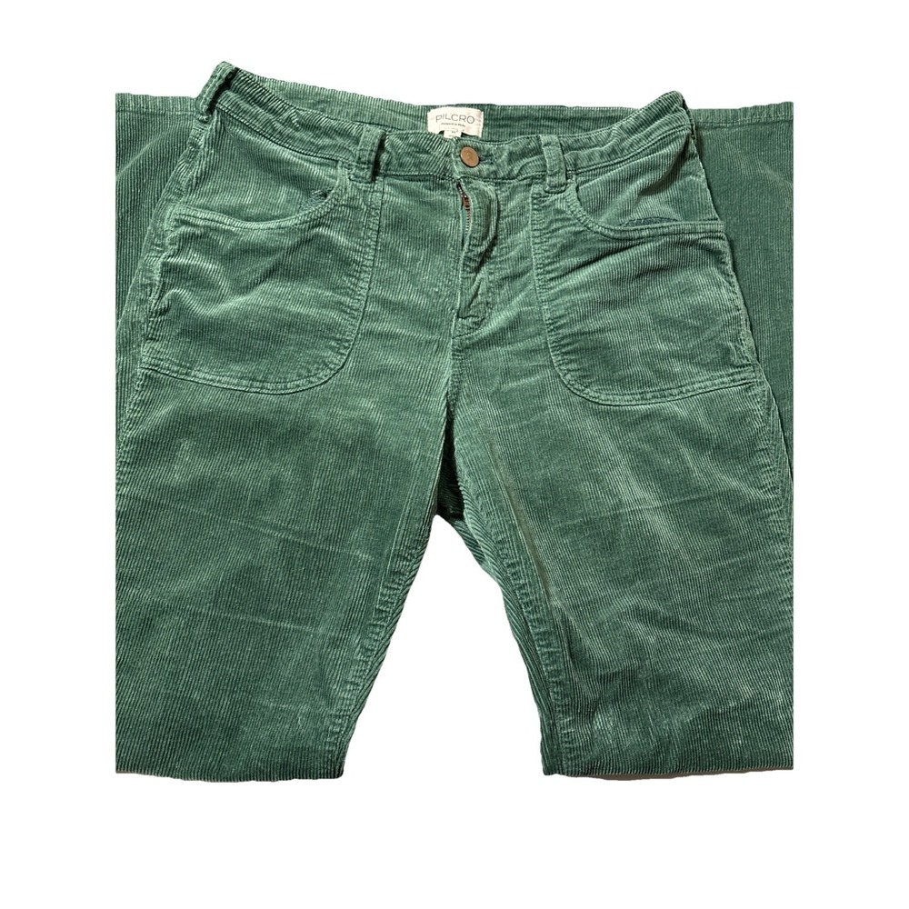 Pilcro/Anthropologie Low-rise Corduroy Chop Pocket Flare Jeans Mint Green. S/30